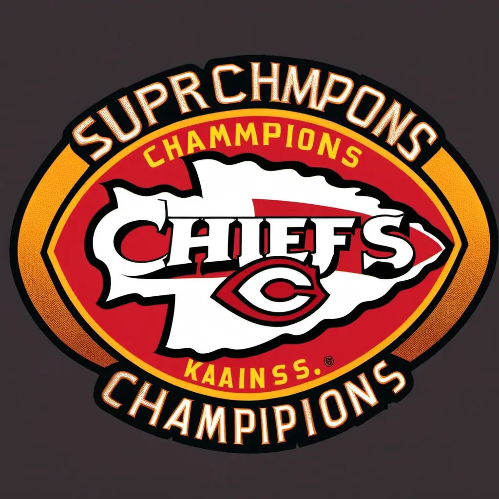 Kansas City Chiefs Football Team Logo Super Champions Merchandise Design