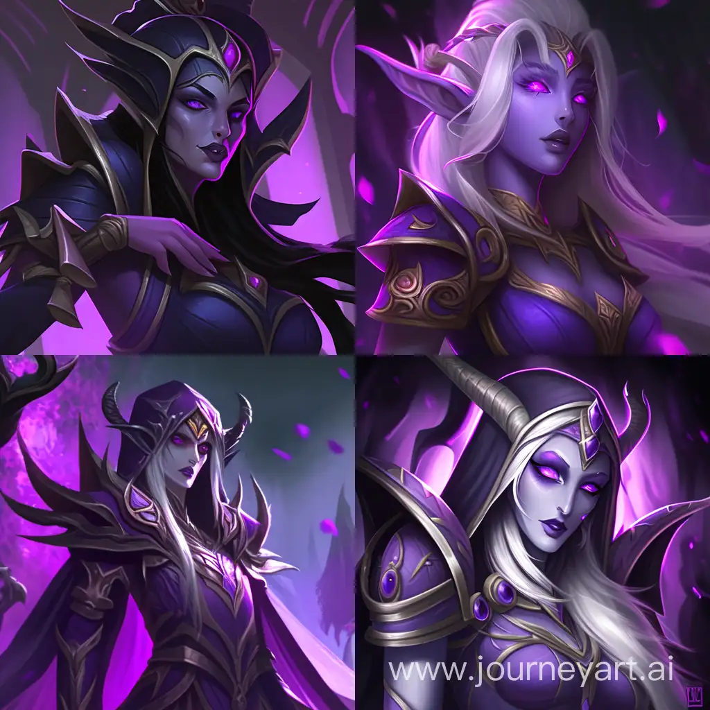 Morathi from Warhammer, dark elf, beautiful dark elf, purple dress, Warhammer, HD, detailed