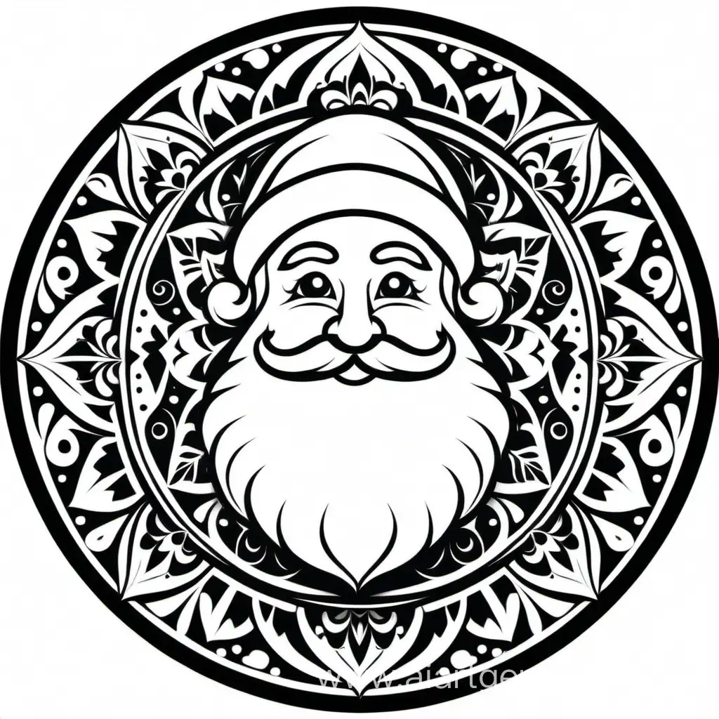 Mandala-Art-Santa-Claus-Intricate-Vector-Illustration