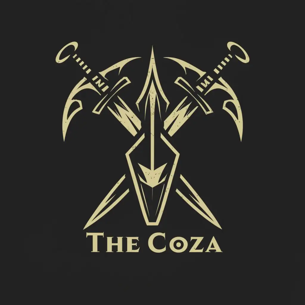 a logo design,with the text "The Coza", main symbol:Sword,complex,clear background