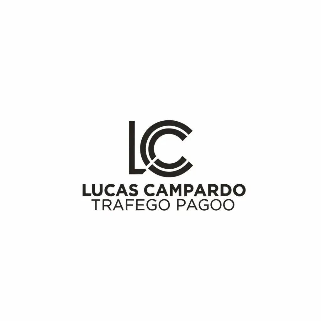 a logo design,with the text 'Lucas Campardo - Trafego Pago', main symbol:'LC',Minimalistic,be used in Education industry,clear background