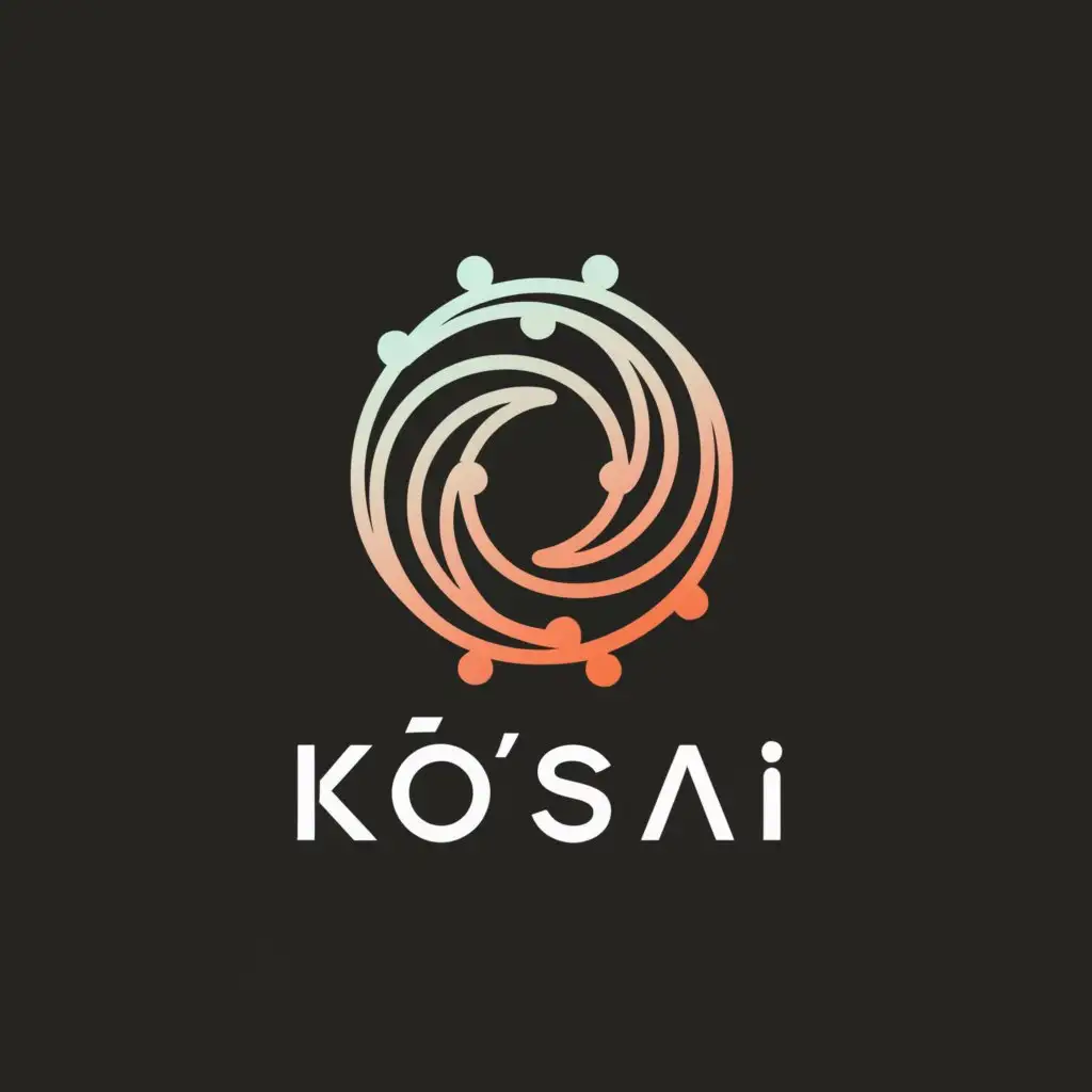 a logo design, with the text 'kōsai', main symbol: Connectivity, light, circle, Minimalistic, to be used in Internet industry, photography, video, gradient clear background