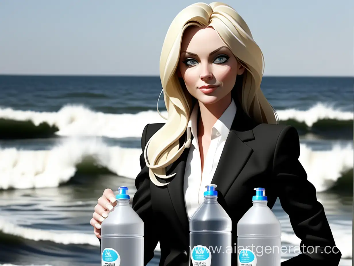 Blonde-Businesswoman-with-20Liter-Water-Canister