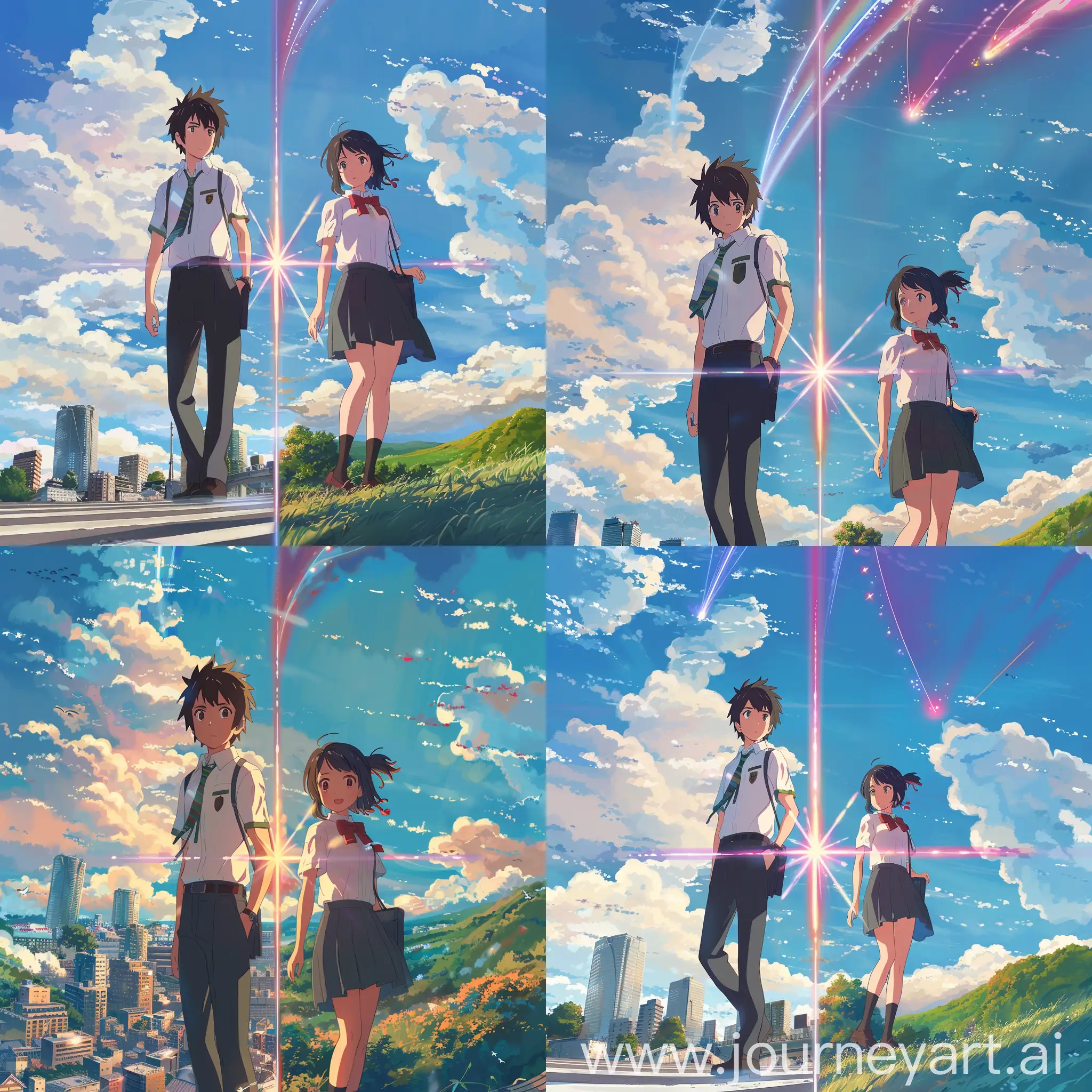 Romantic-Anime-Couple-Embracing-in-Twilight-Scenery