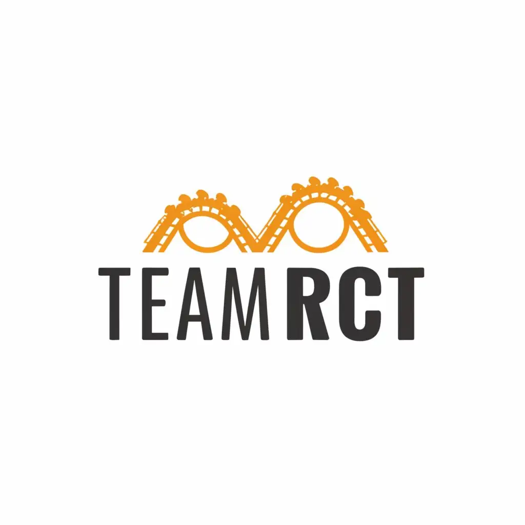 a logo design,with the text "Team RCT", main symbol:A Roller Coaster,complex,clear background