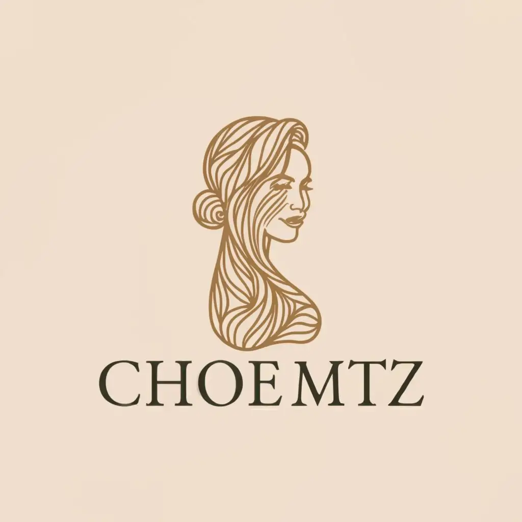 a logo design, with the text 'Chloe Mtz', catchphrase under the logo 'The real life of a sweet AI model' main symbol: AI woman, complex, clear background
