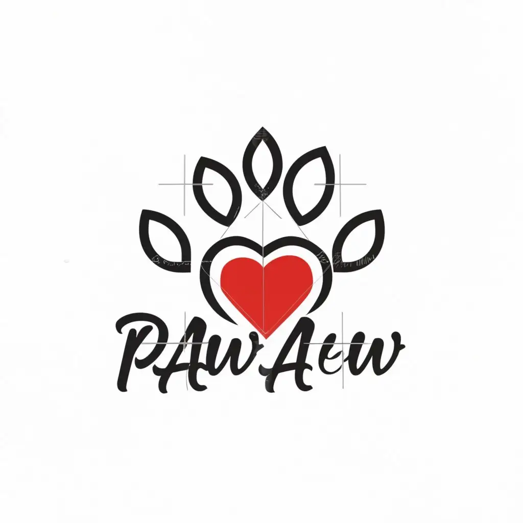 a logo design,with the text "Paw aew", main symbol:All for the Pet's,Moderate,be used in Animals Pets industry,clear background