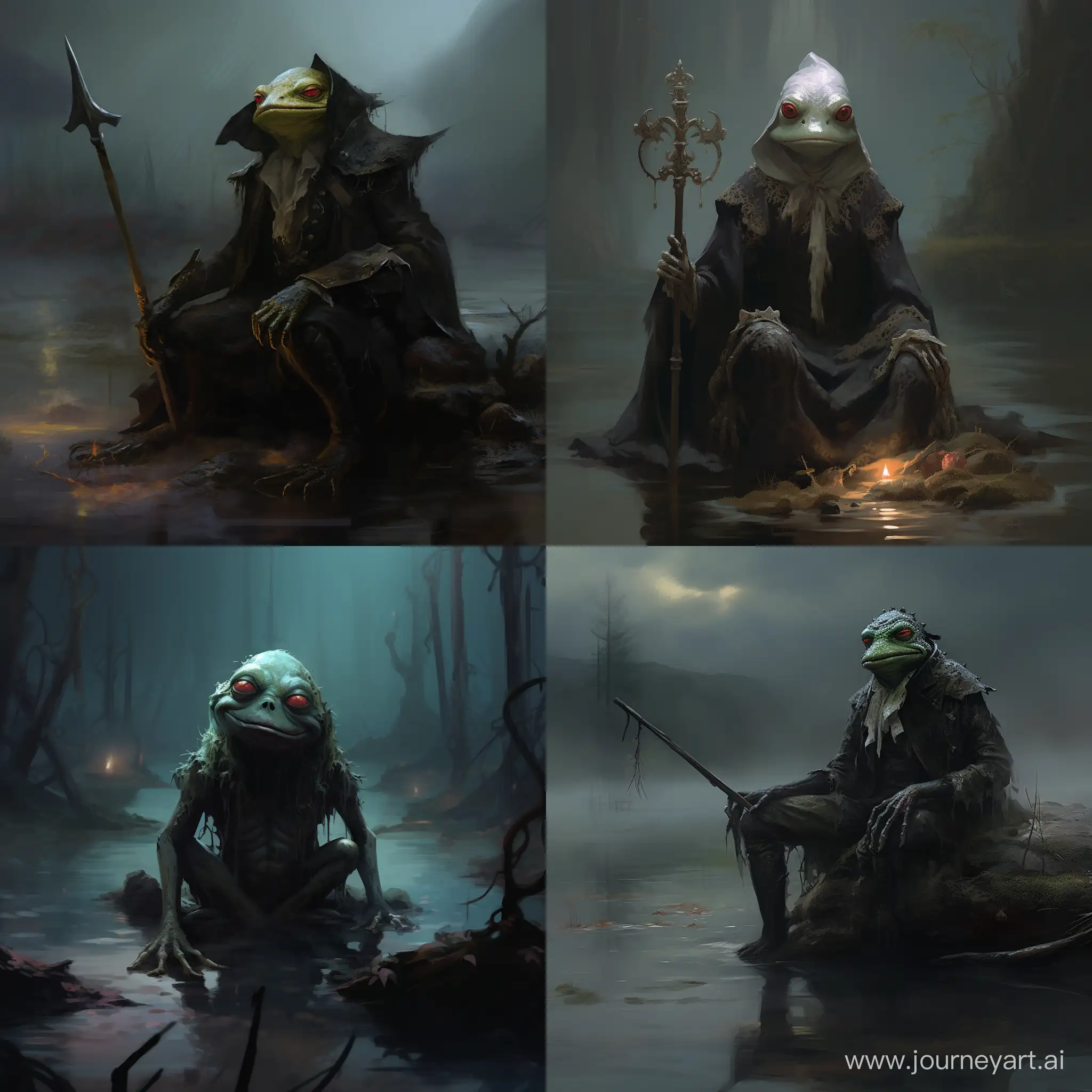 Enigmatic-Curse-Mysterious-Dark-Art-Depicting-a-Cursed-Frog