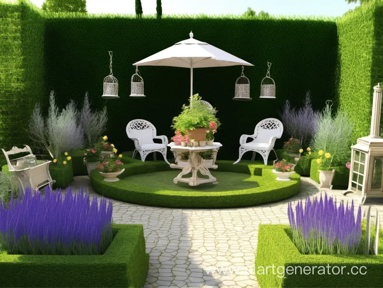 Charming-Provence-Style-Small-Garden-with-Lush-Flora