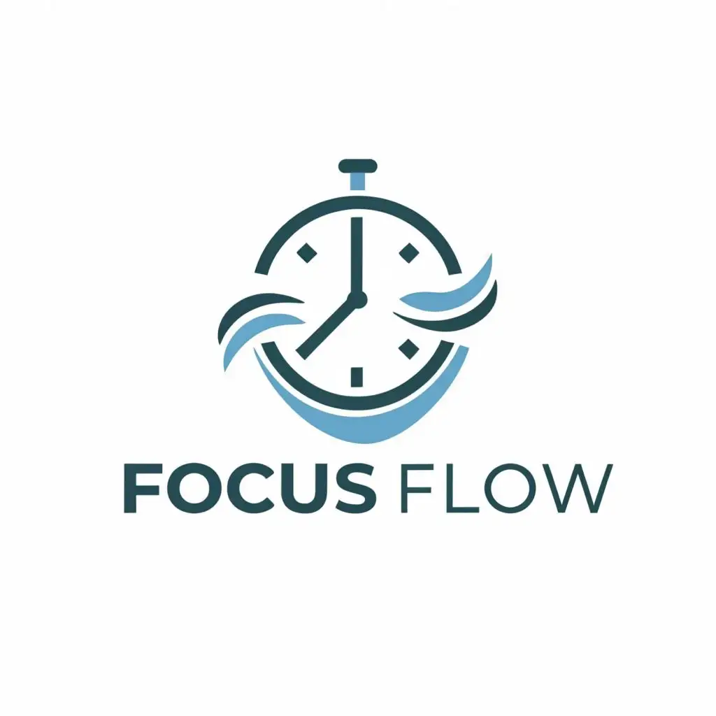 a logo design,with the text "Focus Flow", main symbol:Time,Moderate,clear background