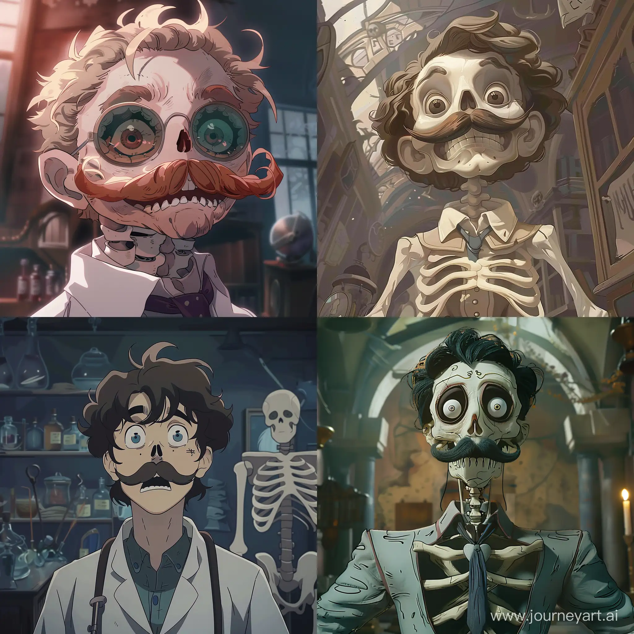 Whimsical-Animestyle-Little-Doctor-Bones-with-a-Moustache
