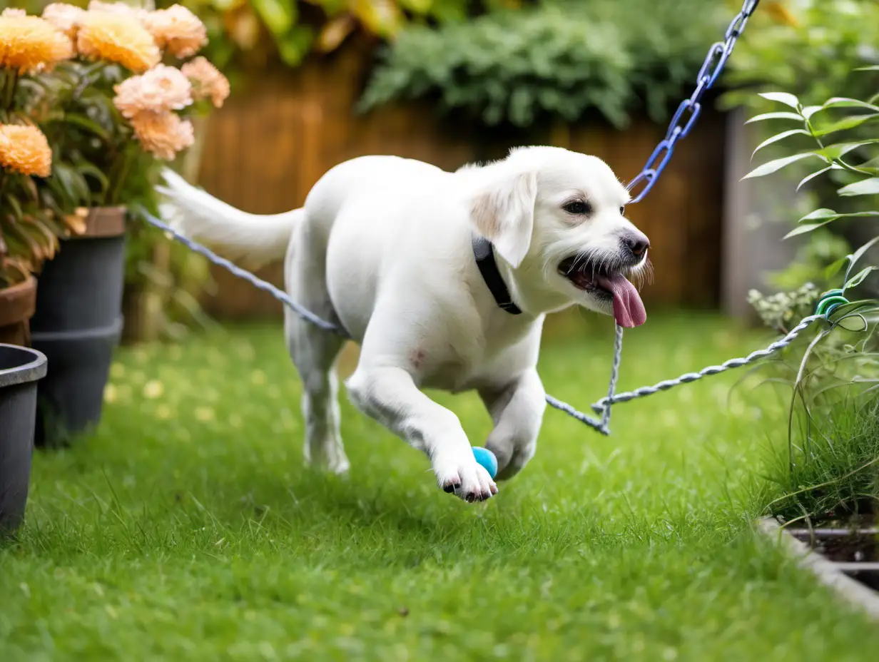 dog play in the garden