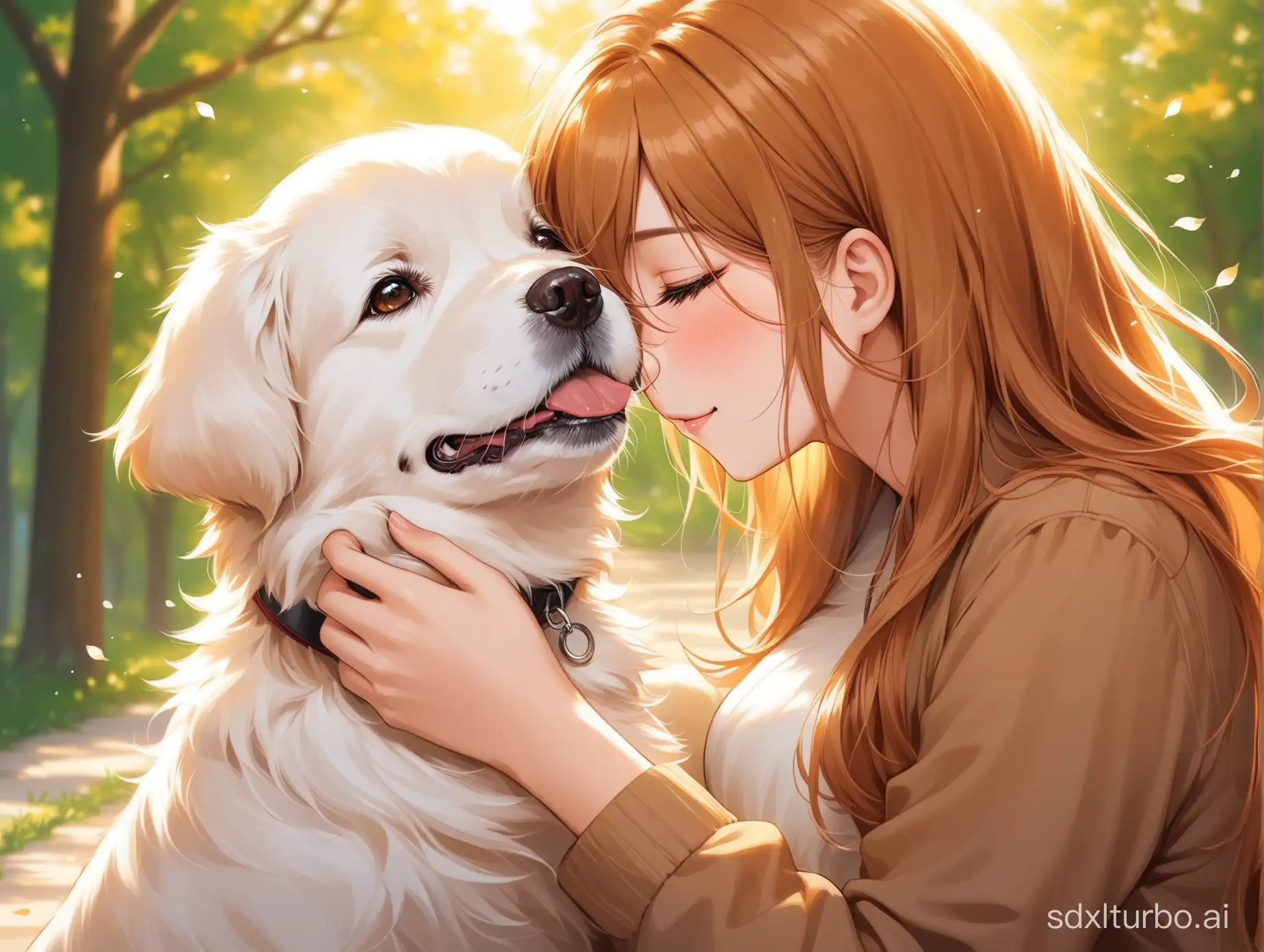 Tender-Moment-Beauty-Engaging-with-a-Dog