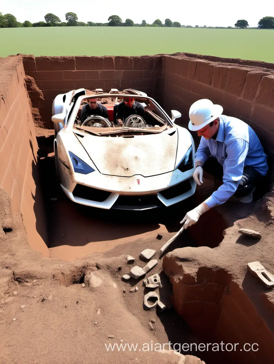 Archaeologists uncovering supercar Ruins