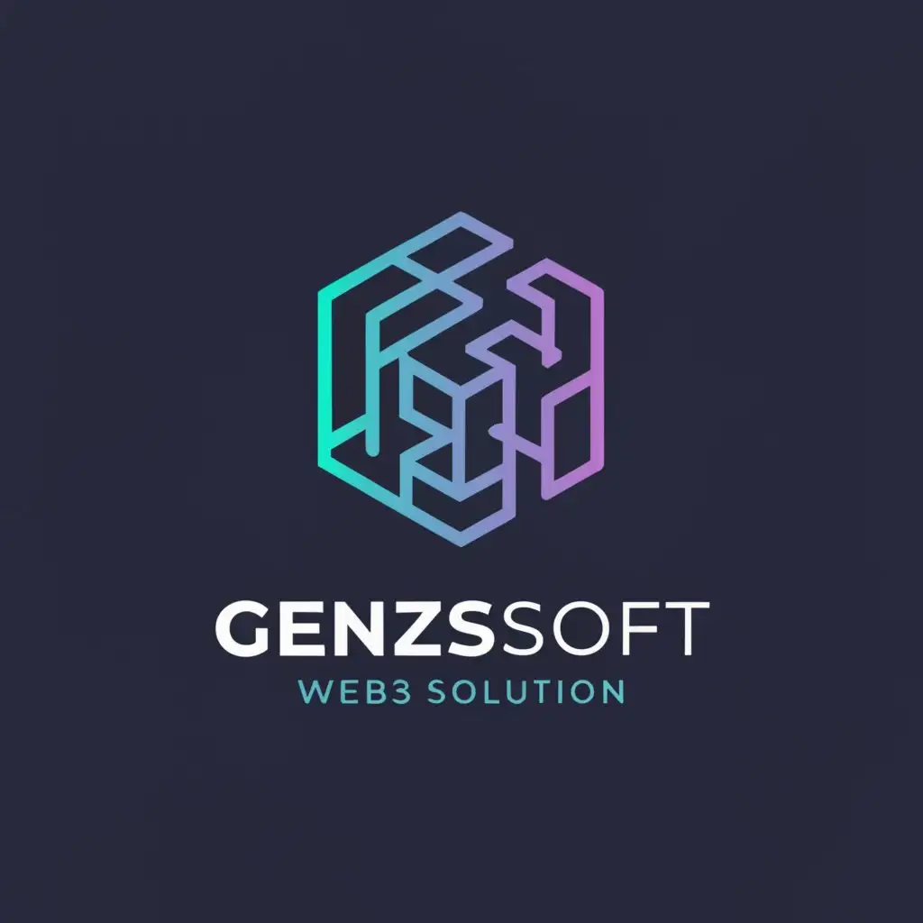 a logo design,with the text "genzsoft", main symbol:web3 solution,Moderate,clear background