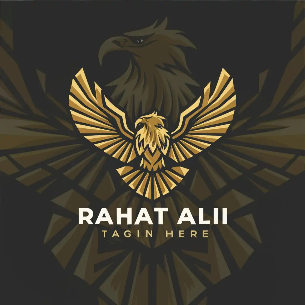 LOGO-Design-for-Rahat-Ali-Majestic-Eagle-Symbol-with-Clear-Background-and-Elegant-Typography
