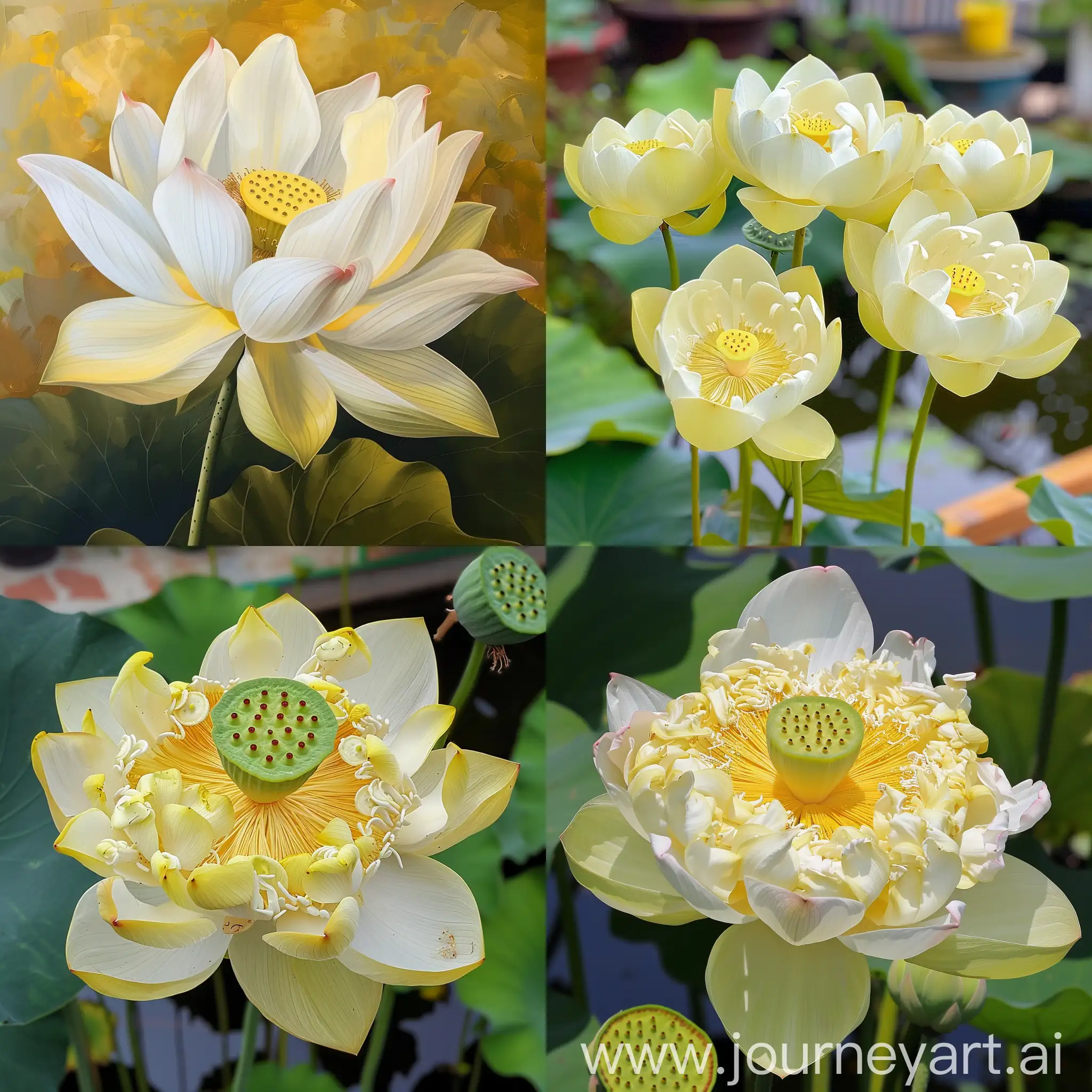 Peaceful-Lotus-Pond-with-White-and-Yellow-Blooms