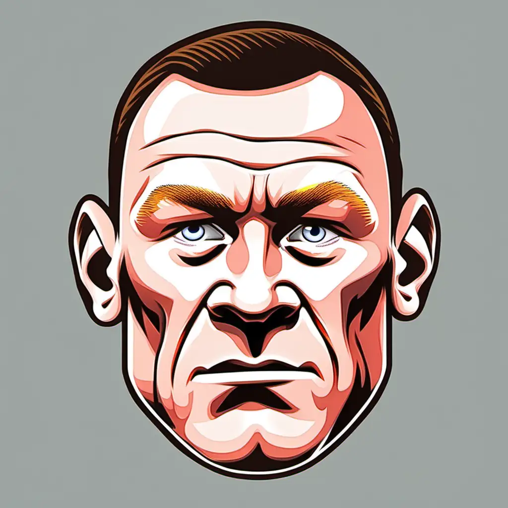 Wayne Rooney Cartoon Icon Soccer Legends Playful Headshot