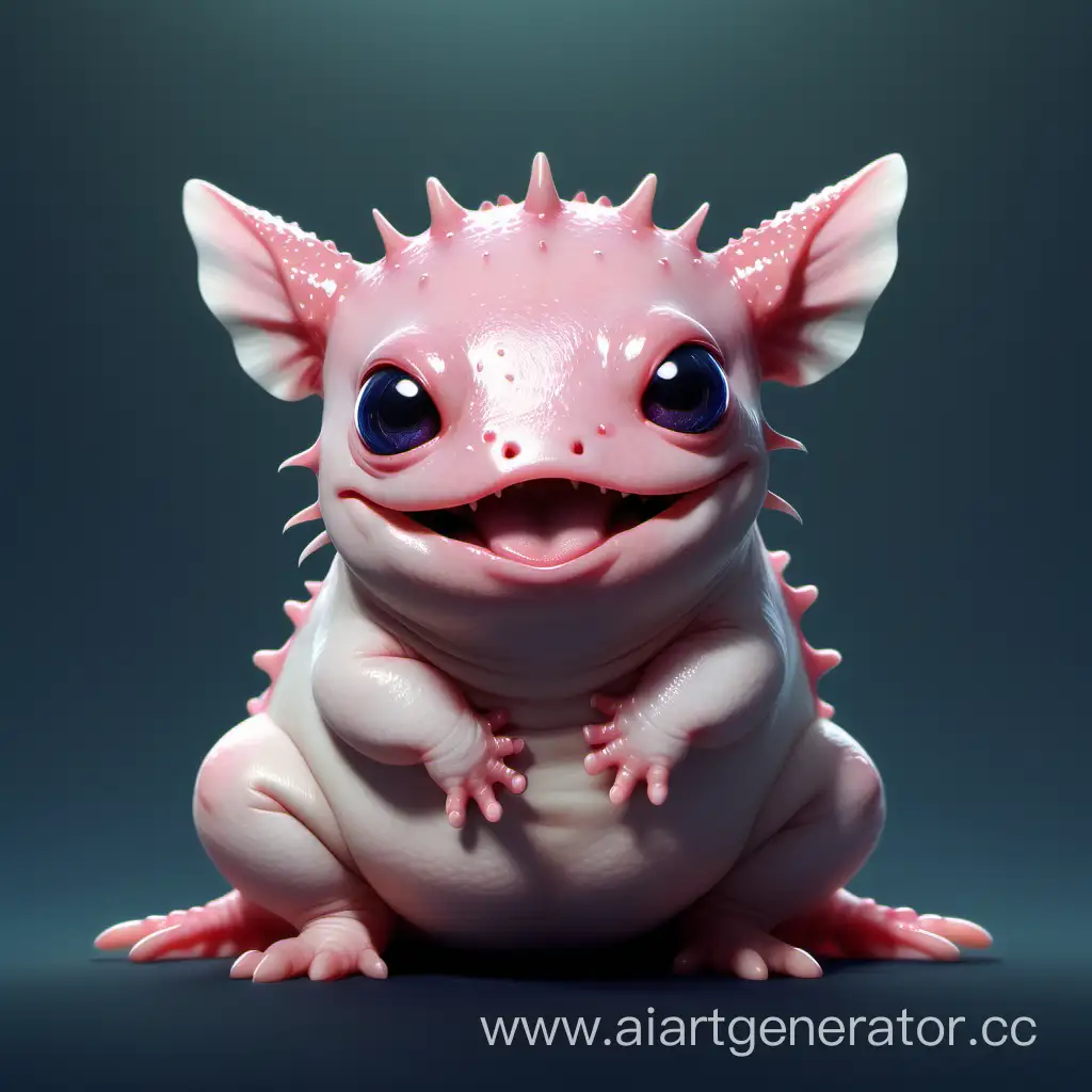 Adorable-Sitting-Axolotl-with-Chubby-Belly-and-Bright-Gills