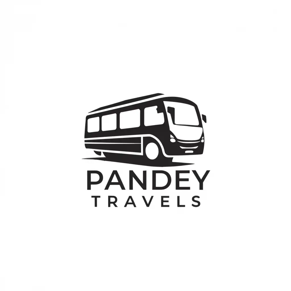 LOGO-Design-For-Pandey-Travels-Modern-Bus-Symbol-with-Clear-Background