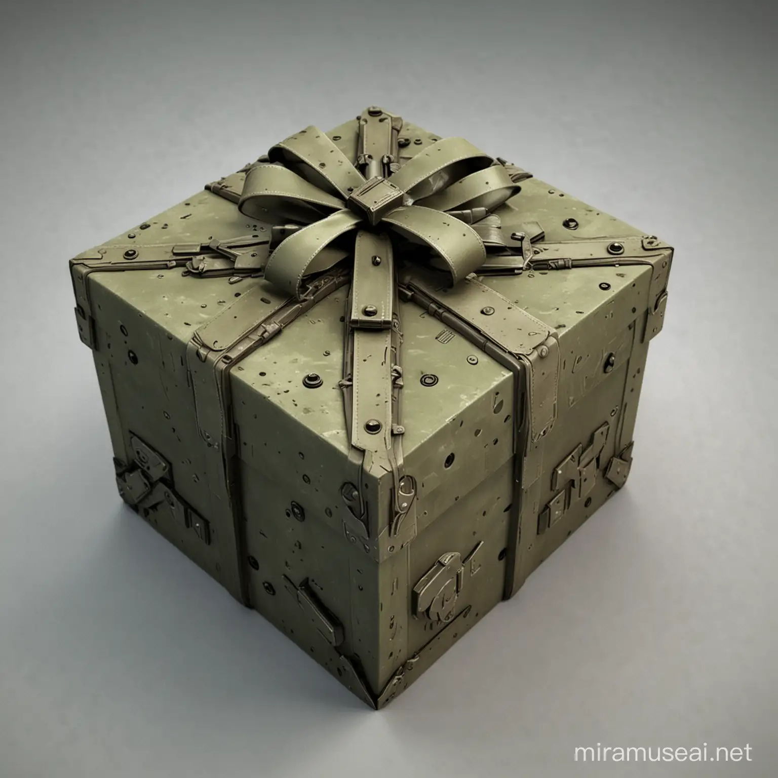 3D Combat Arms Gift Box Sculpture with Dynamic Style