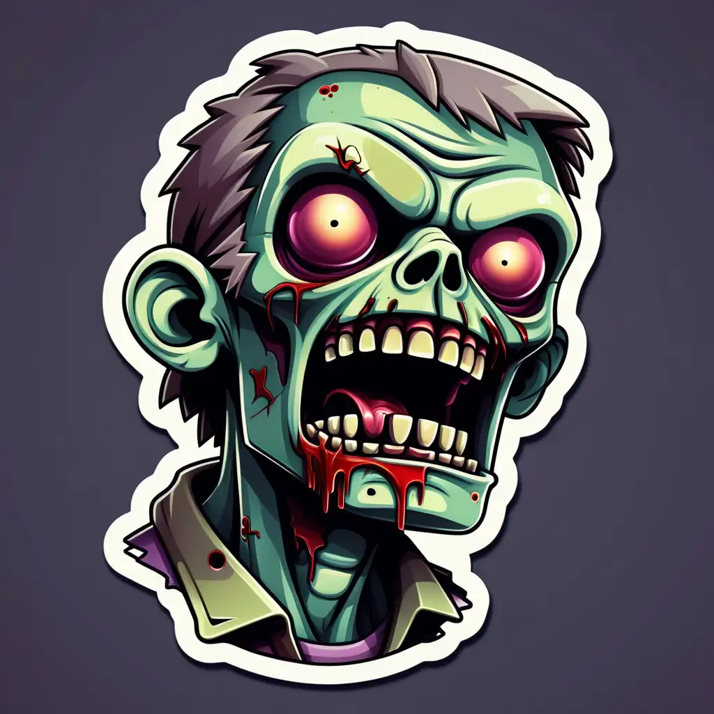 Nostalgic Zombie Gaming Sticker Retro Video Game Undead Fun