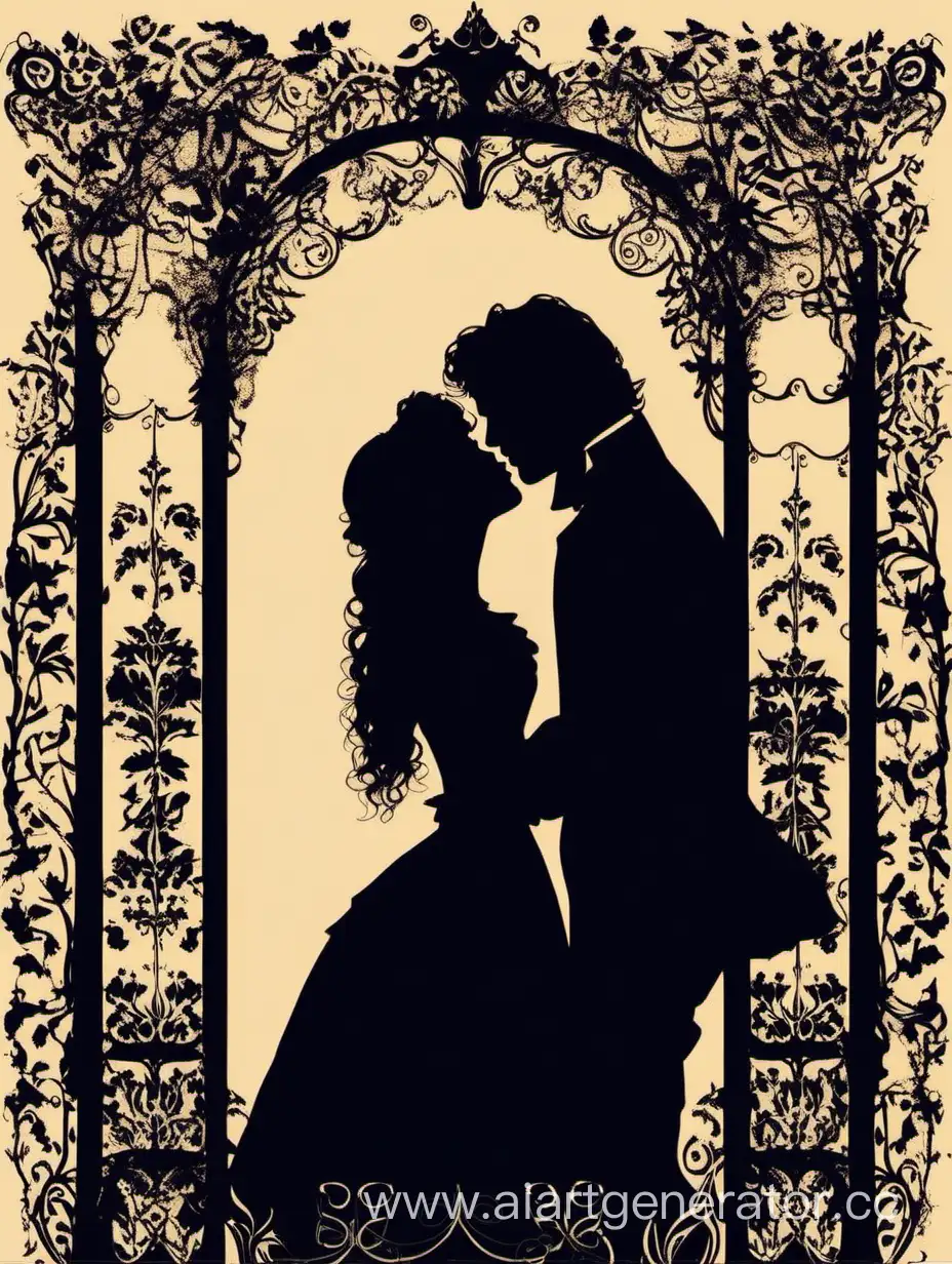 Romantic-Silhouettes-Victorian-Era-Couple-Kissing-in-the-Moonlight