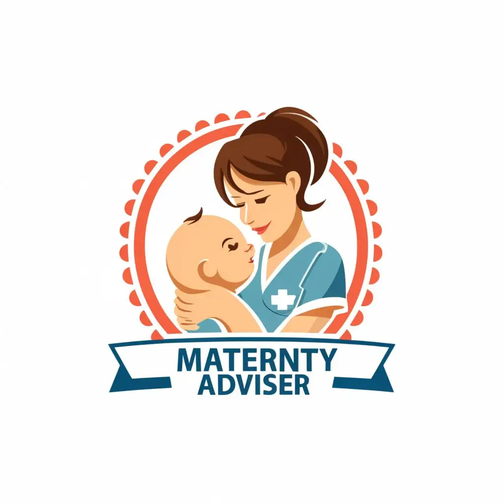 logo, Baby  and mother nurse
 with #00A9BB

, with the text "Maternity Adviser", typography, be used in Home Family industry