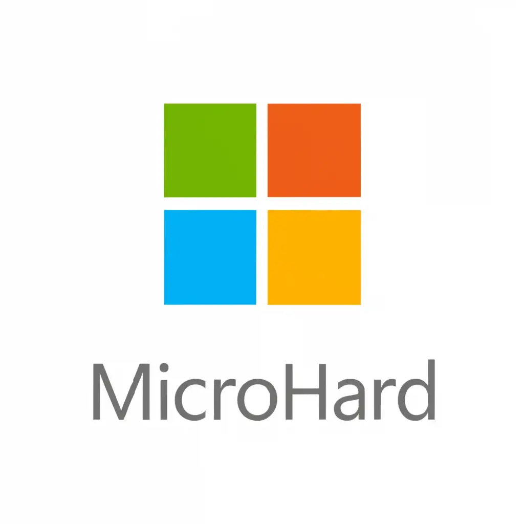 a logo design,with the text "Microhard", main symbol:Same logo as Microsoft,complex,clear background