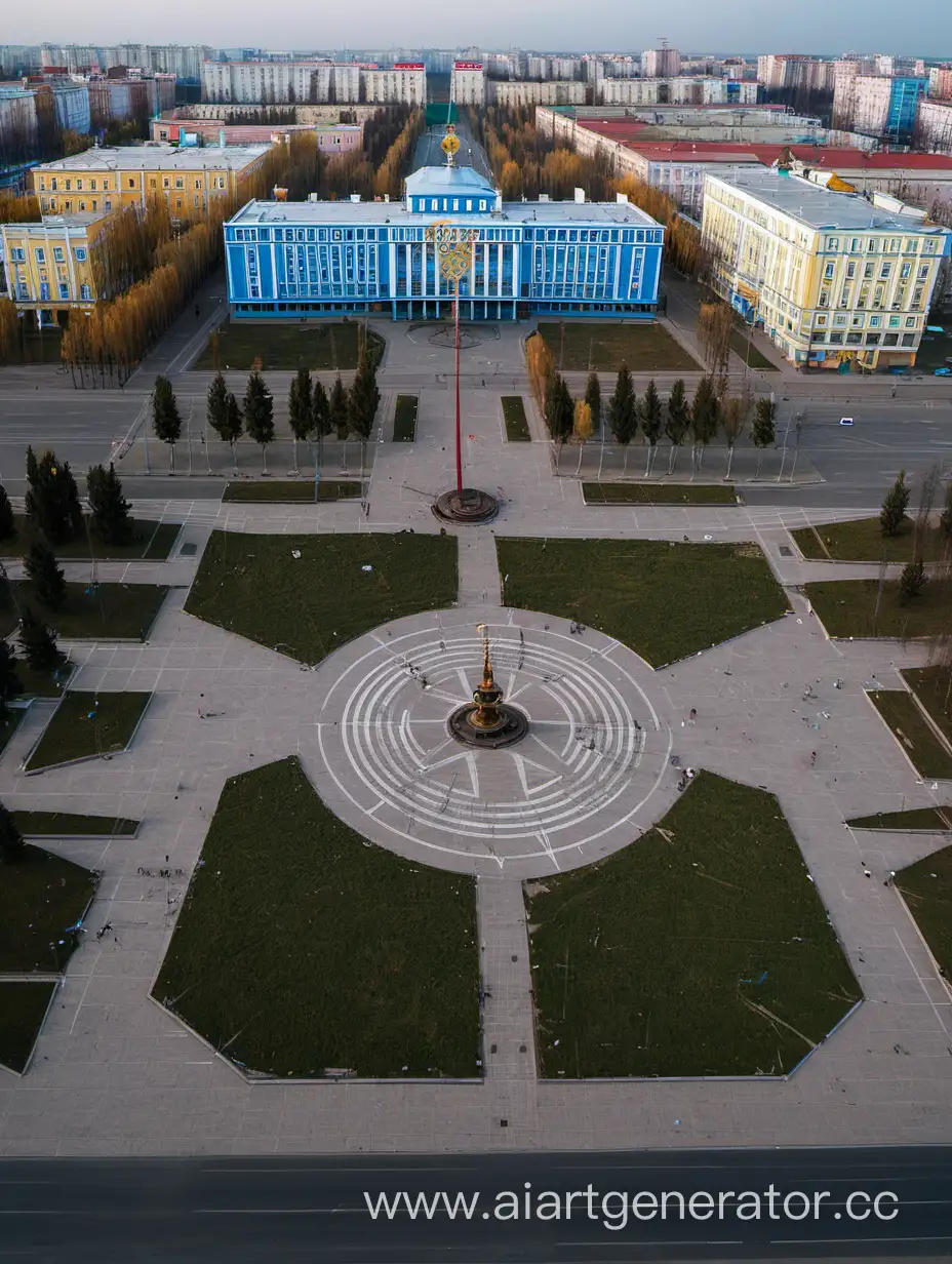 Вид на главную площадь Русланополя - площадь Василия Плющакова