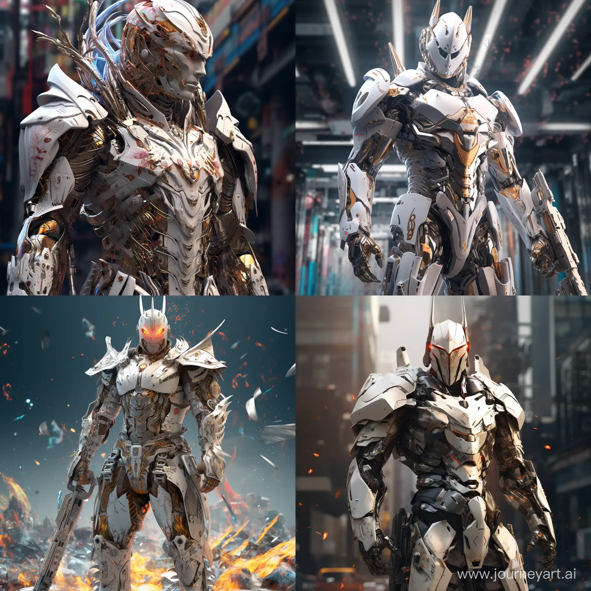 Futuristic-Cyberpunk-White-Knight-in-Explosive-Digital-Glory