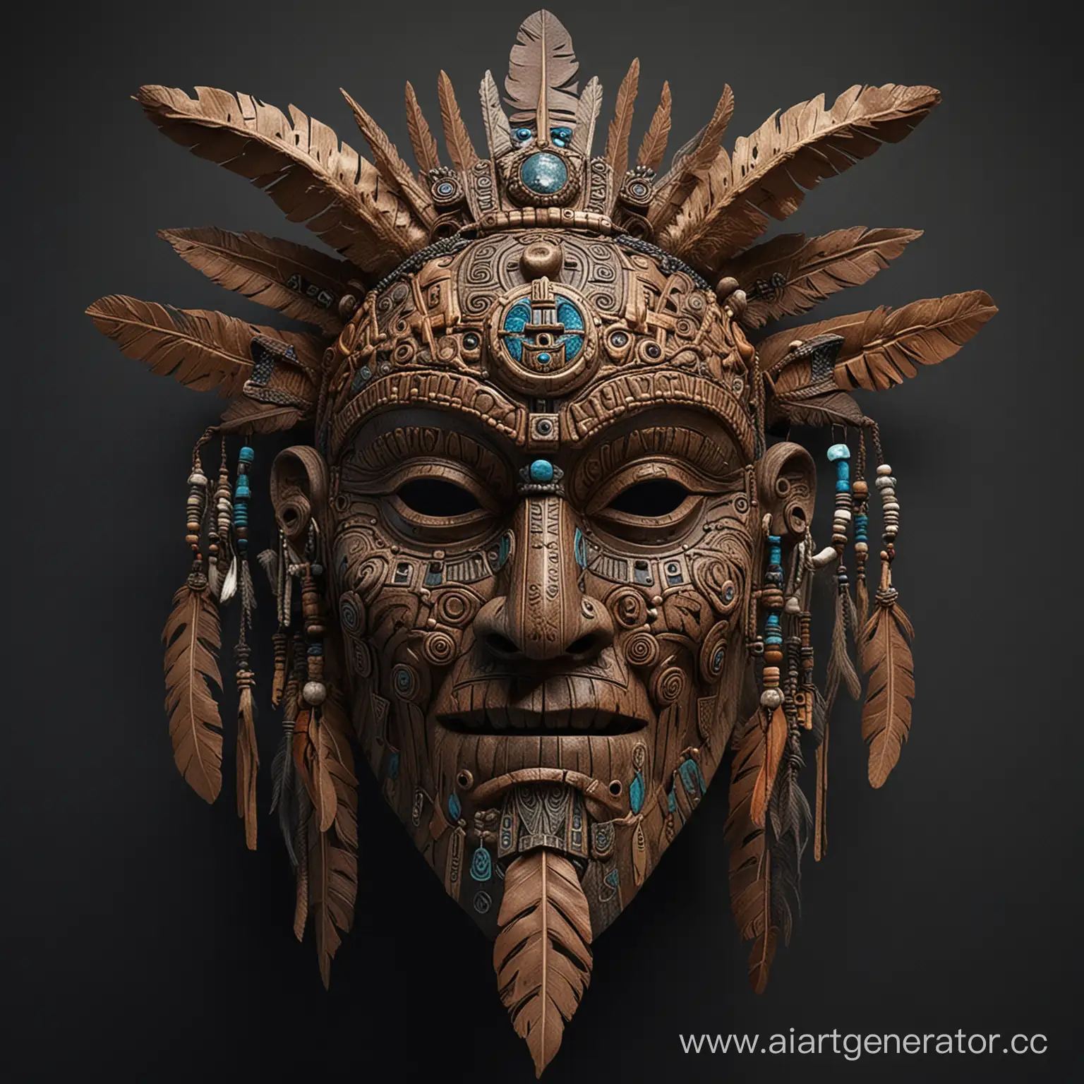Маска шамана Хранитель ночи, символичная, аутентичная , сложно выполненная, со множеством деталей и фактур