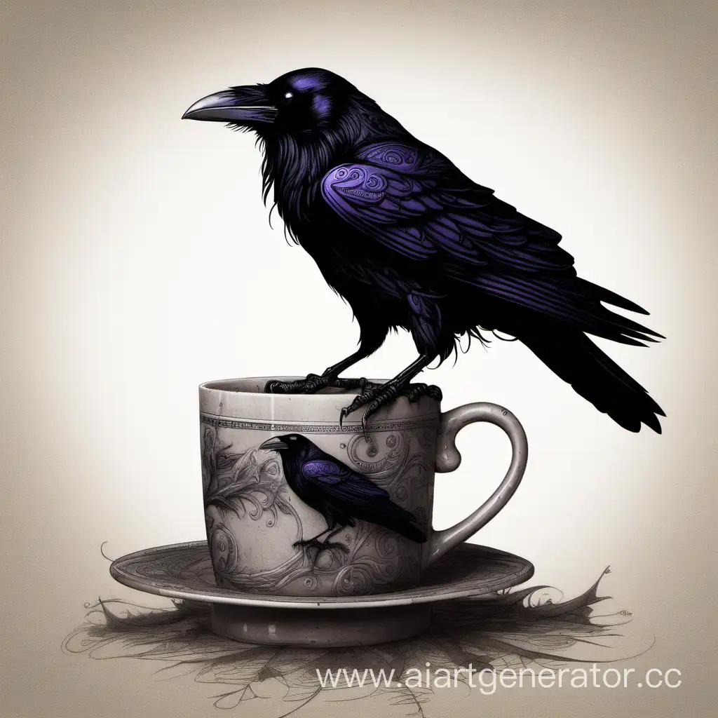 Majestic-Raven-Perched-on-a-Cup-Stunning-Wildlife-Art