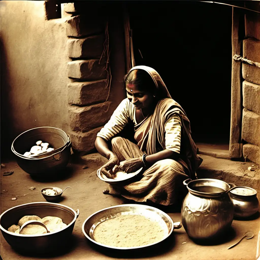 INT. RANI'S HUT - MORNING [RANI, a young and vibrant Indian village woman in her early twenties, is preparing breakfast. She hums a traditional folk song while kneading dough.] RAJNI: (cheerfully) Today is the day I will meet my beloved, Ram. [RANI's face radiates joy as she lovingly places the breakfast on a clay plate. She heads outside, where a small group of villagers has gathered.]