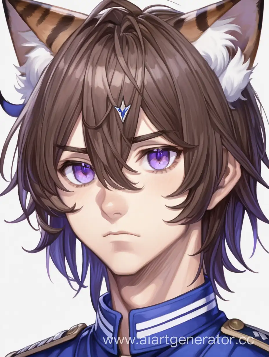 Serious-Man-with-Cat-Ears-and-Violet-Eyes-in-Blue-Uniform