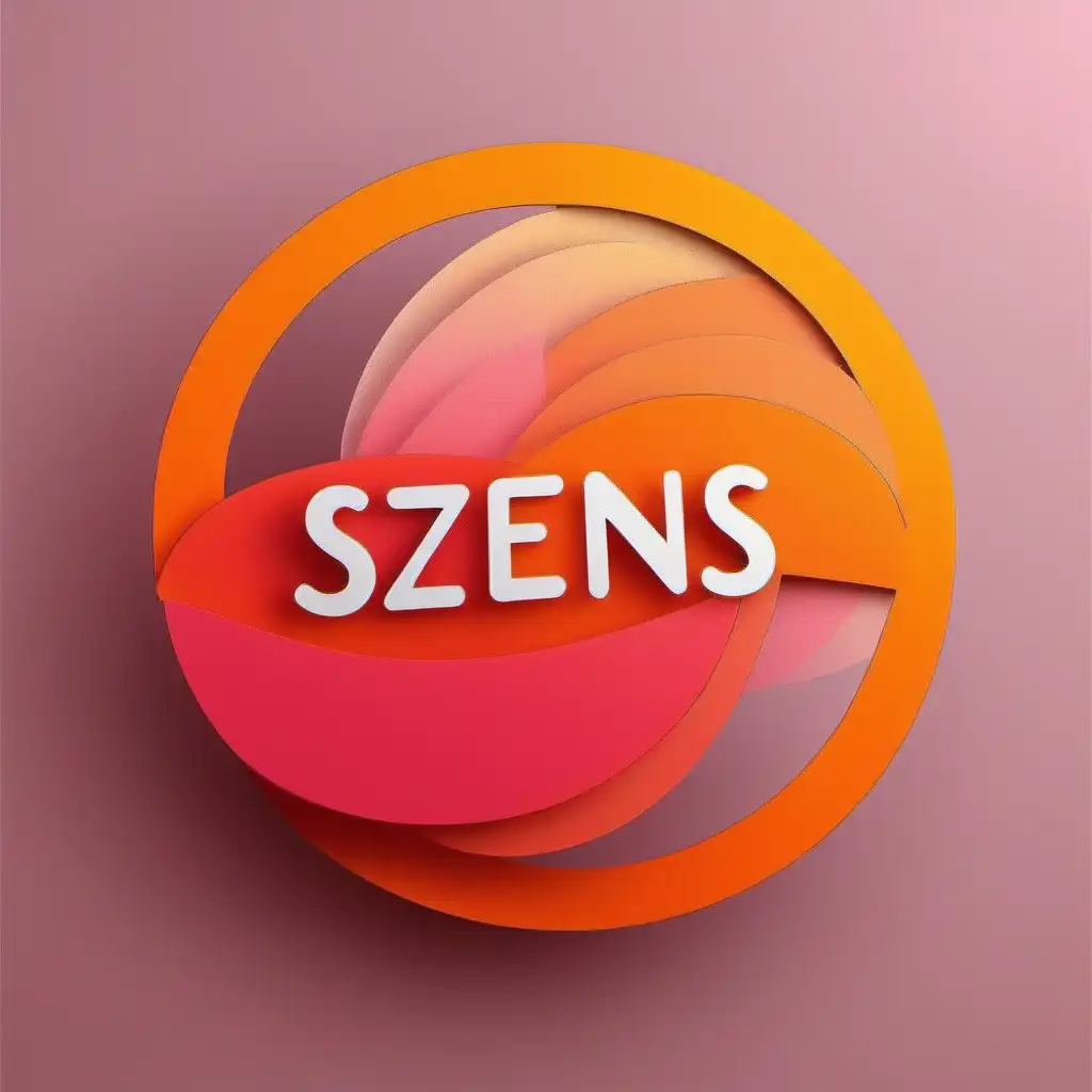 logo SzenS oranje en geel en roze kleuren ronde vormen

