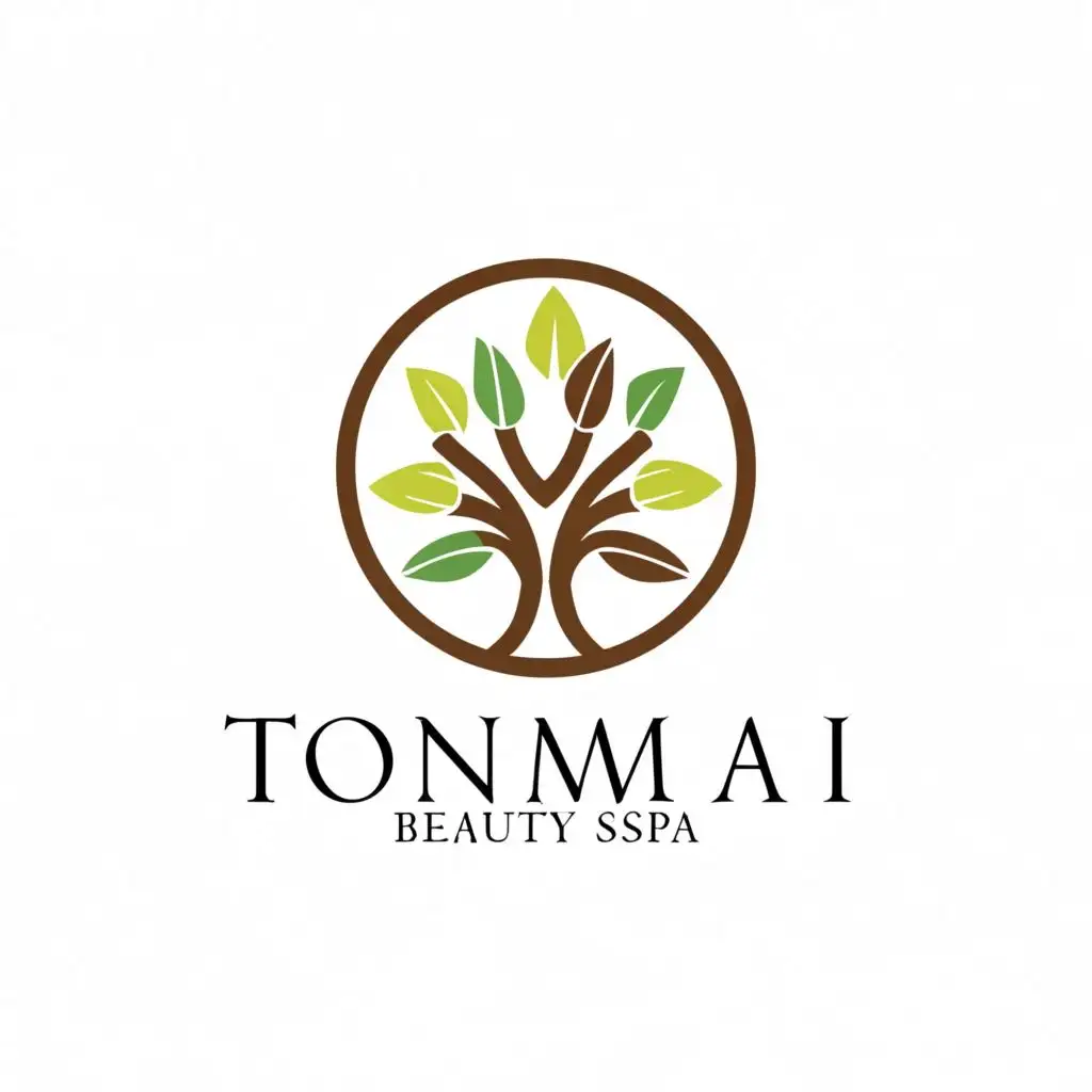 a logo design,with the text "TONMAI", main symbol:trees,Moderate,be used in Beauty Spa industry,clear background