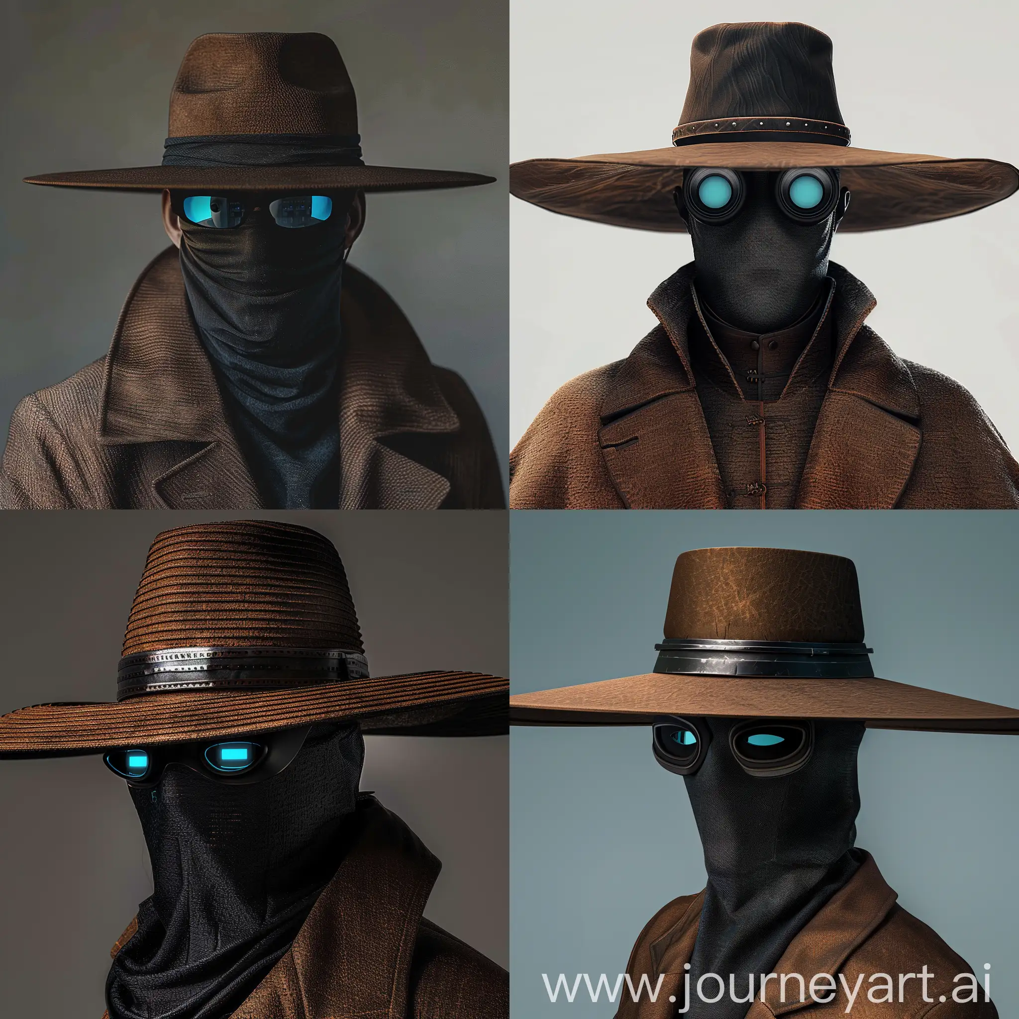 Mysterious-Figure-in-Brown-Hat-and-Coat-with-Black-Cloth-Mask-and-Blu-Lenses