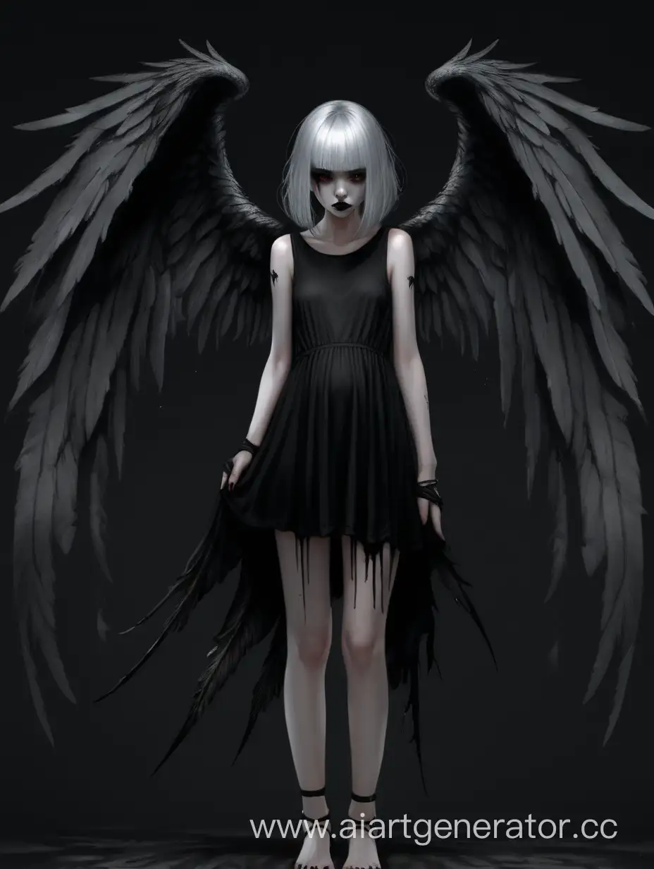 Mysterious-Girl-with-Black-Angel-Wings-Standing-in-Ominous-Atmosphere