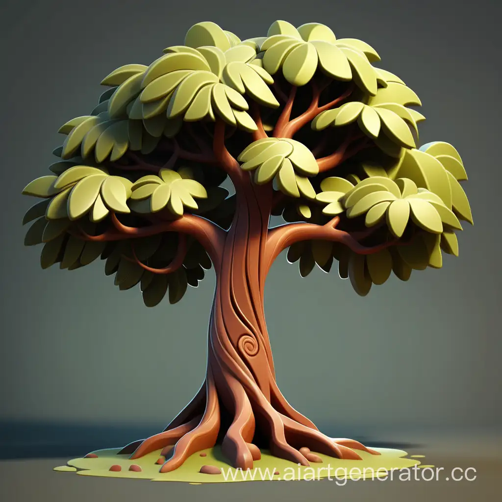 Whimsical-Stylized-Tree-Art-Enchanting-Nature-Illustration
