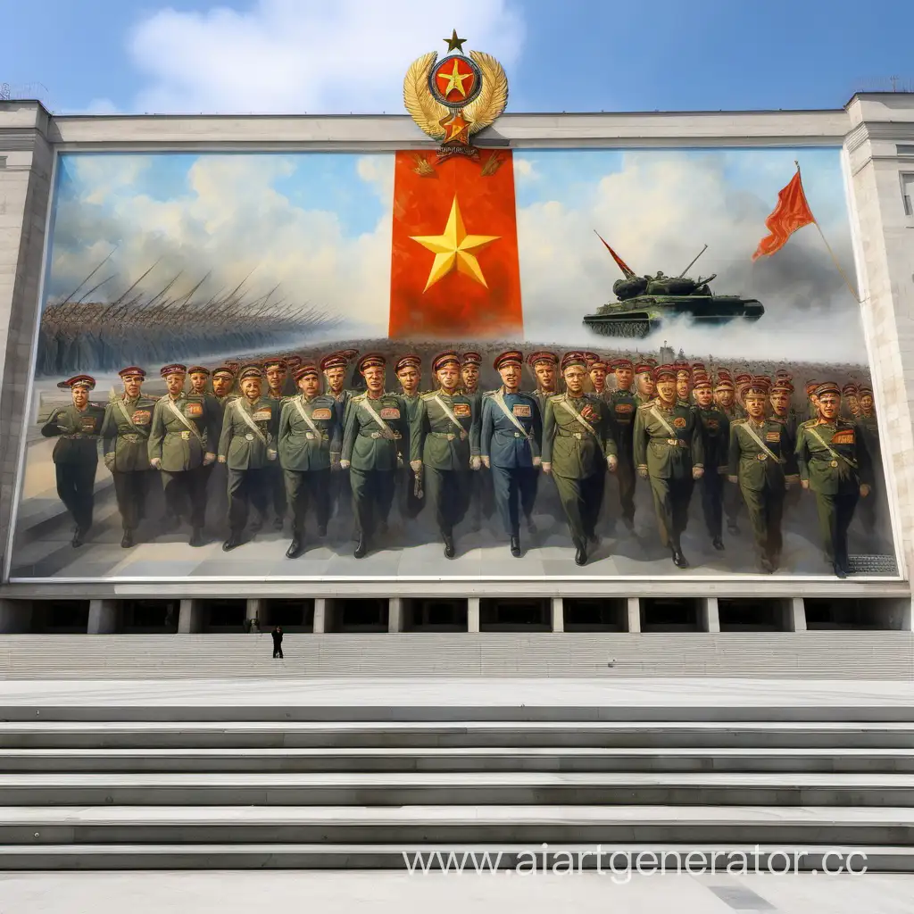 Картина на мраморной платформе к 80-летию Великой Отечественной Войны