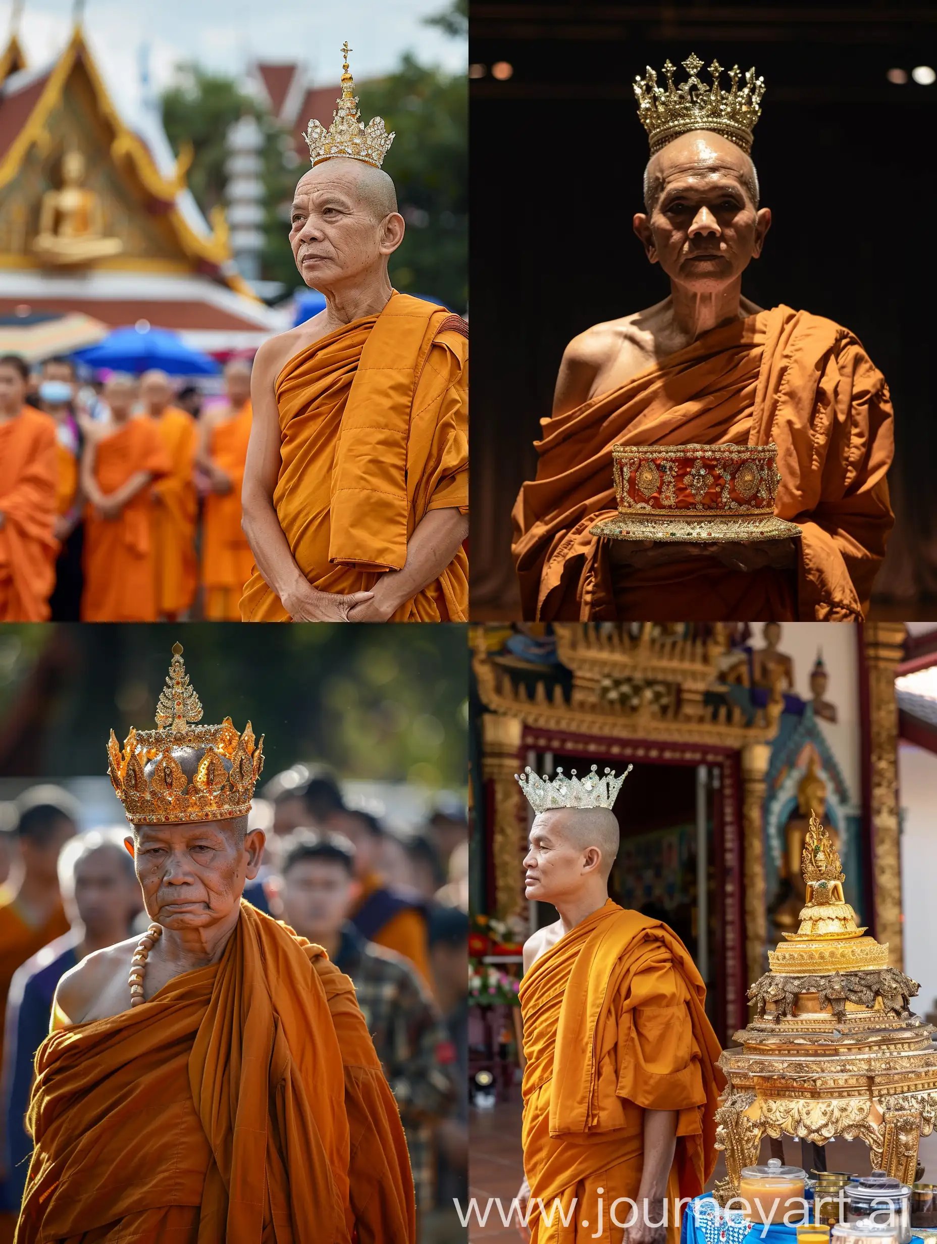 Thai monk wear crown