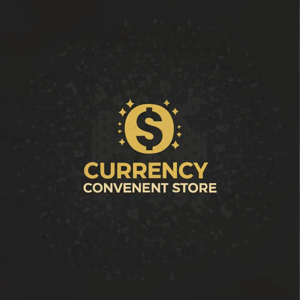 logo, MONEY, with the text "CURRENCY CONVENIENT STORE (dark background)", typography, be used in Finance industry