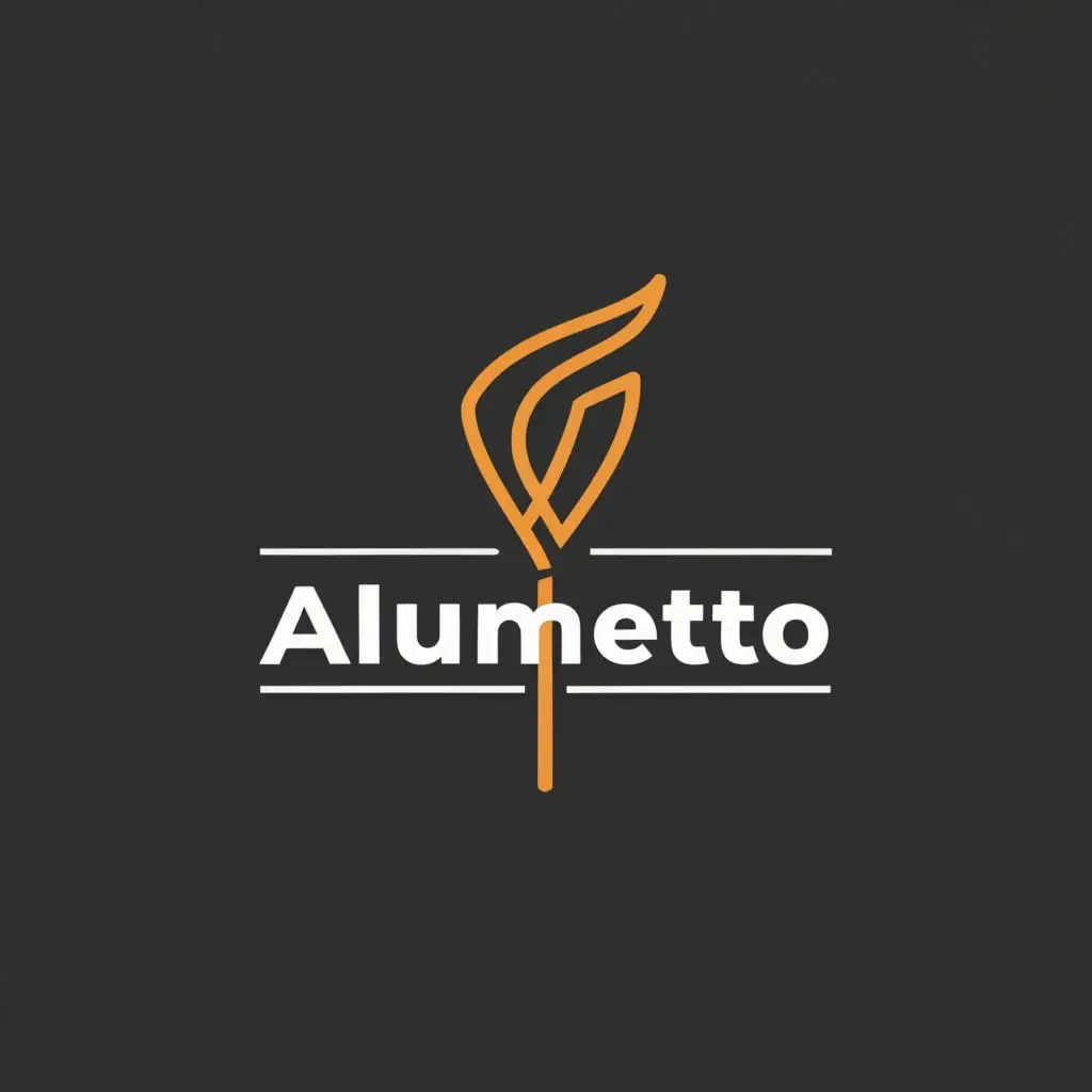 a logo design,with the text "Alumeto", main symbol:Matchstick,Moderate,be used in Technology industry,clear background