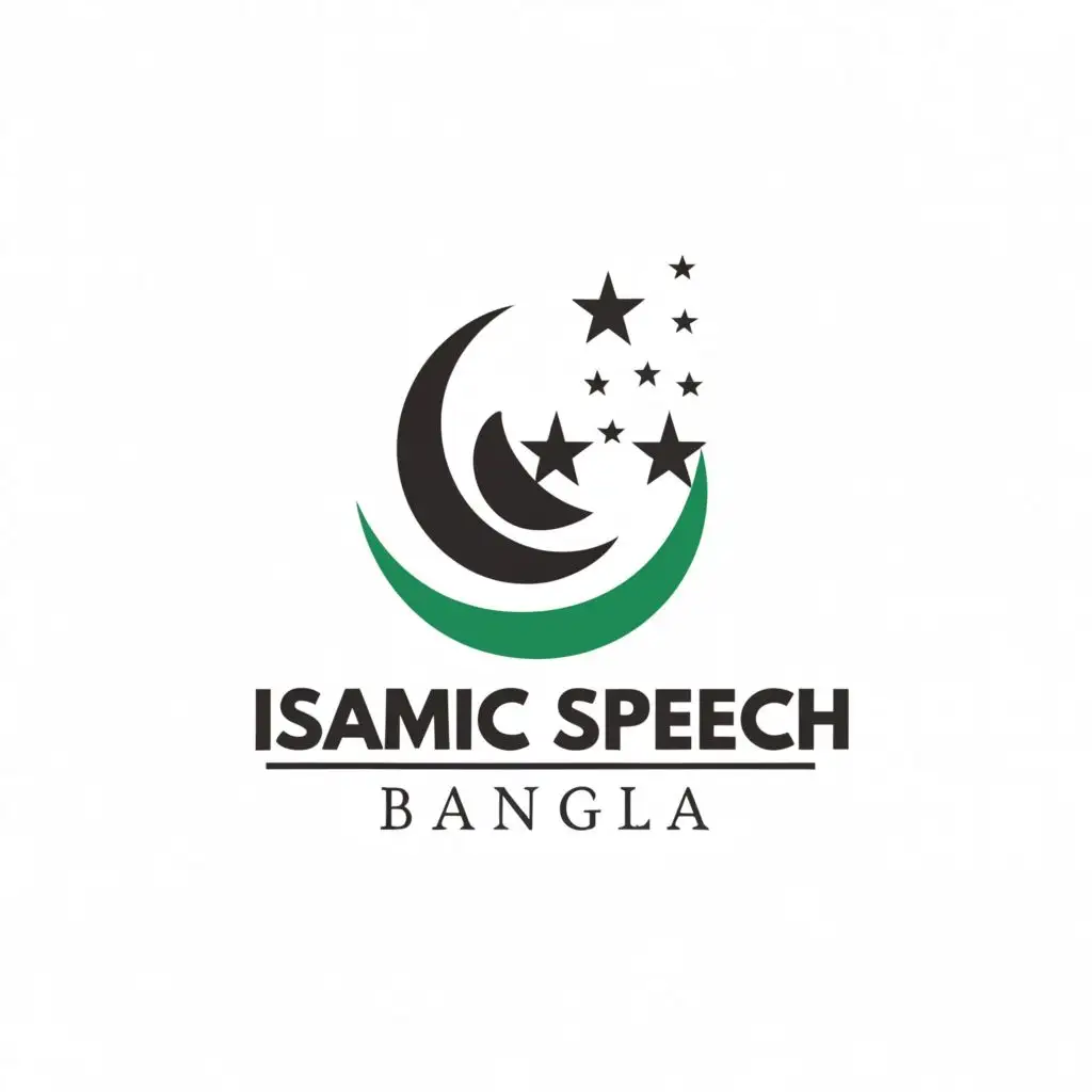 a logo design,with the text "Islamic Speech Bangla", main symbol:Islam,Moderate,be used in Religious industry,clear background