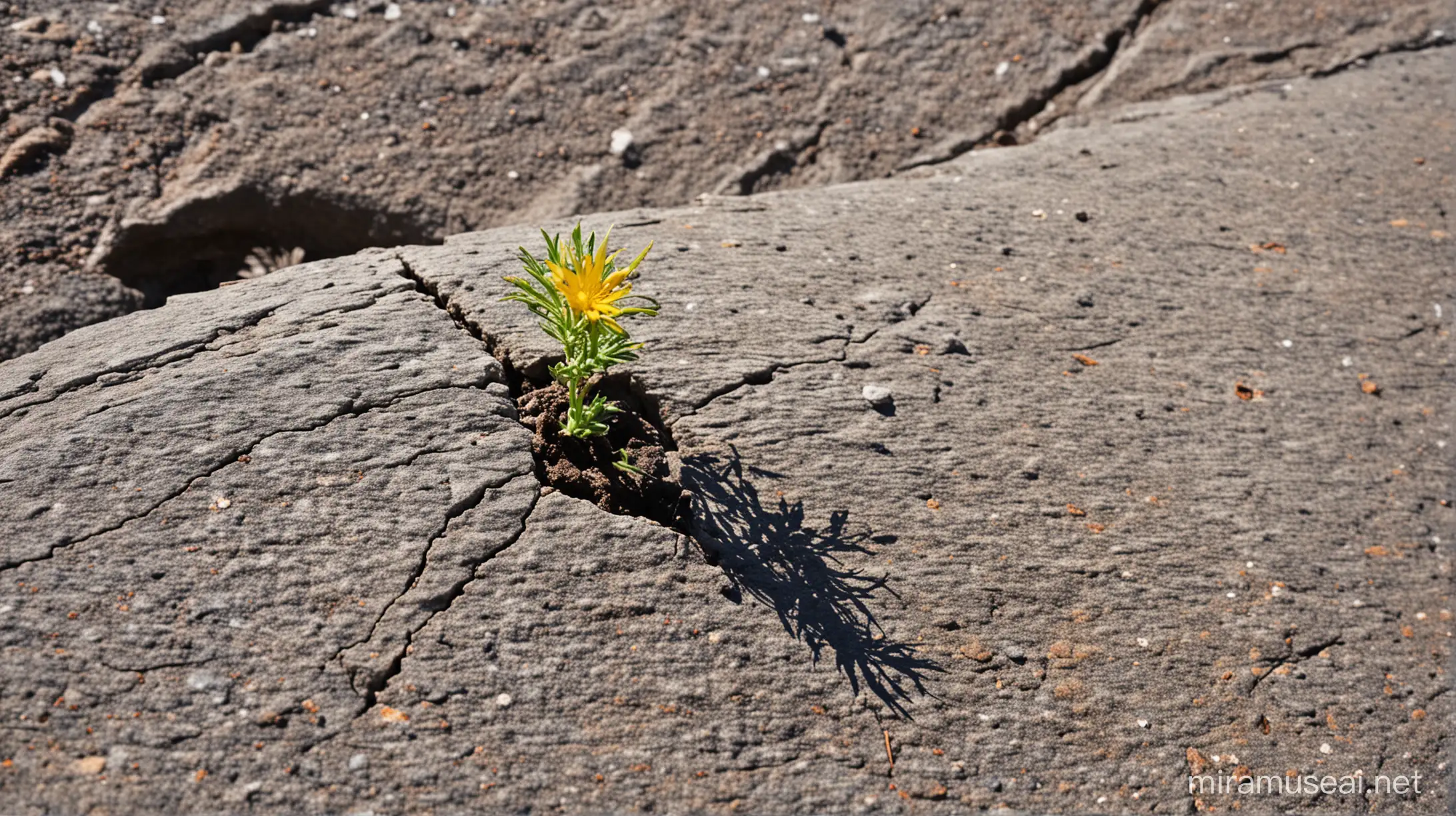 Una semilla caída en la grieta de una roca que lucha por crecer contra todo pronóstico, que extiende sus raíces y busca la luz del sol, floreciendo en el lugar menos esperado. 