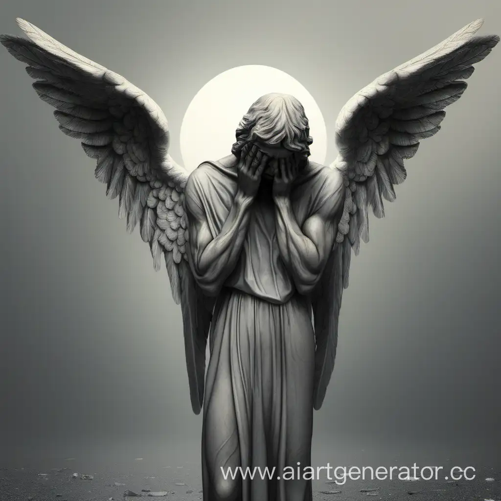 мужчина-ангел плачет