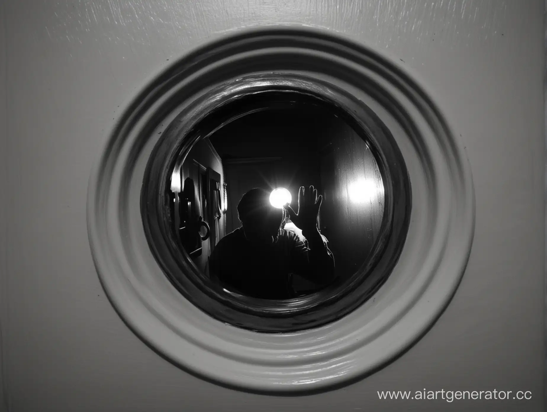 Mysterious-Visitor-Knocking-on-Door-Peephole-View