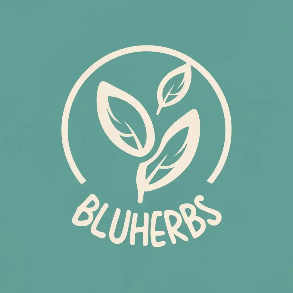 logo, Leaf, with the text "Bluherbs", typography, be used in Medical Dental industry