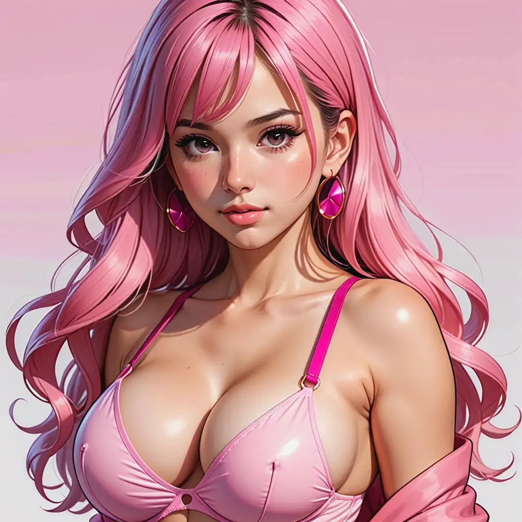 Make a hentai-style drawing of 
Marjorie Hernandez in pink colors